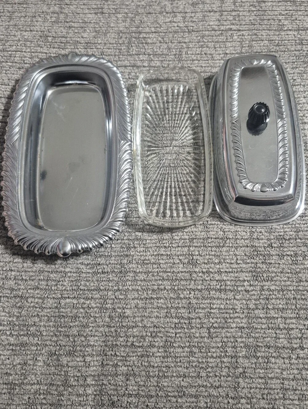 Vintage Silver-Tone Decorative Serving Lid